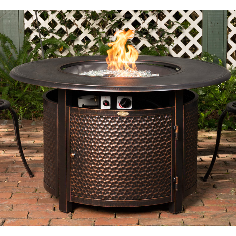 Ebern Designs Livi 25'' H x 42'' W Aluminum Propane Outdoor Fire Pit